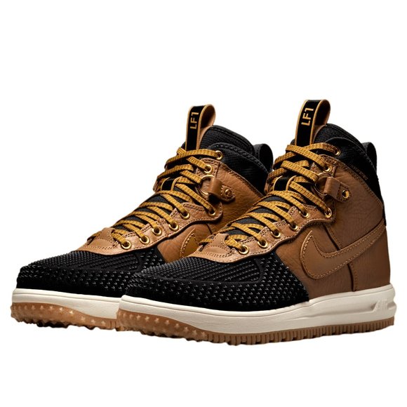 NIKE Lunar Air Force 1 Duckboot 'Ale Brown' Waterproof Leather Winter Boots - Picture 2 of 6